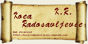Koča Radosavljević vizit kartica